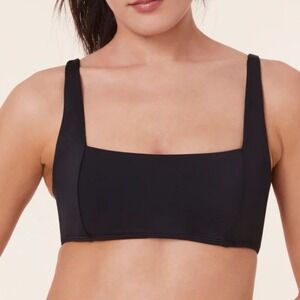 Andie‎ The Havana Bikini Top swimsuit Black size Large NWT